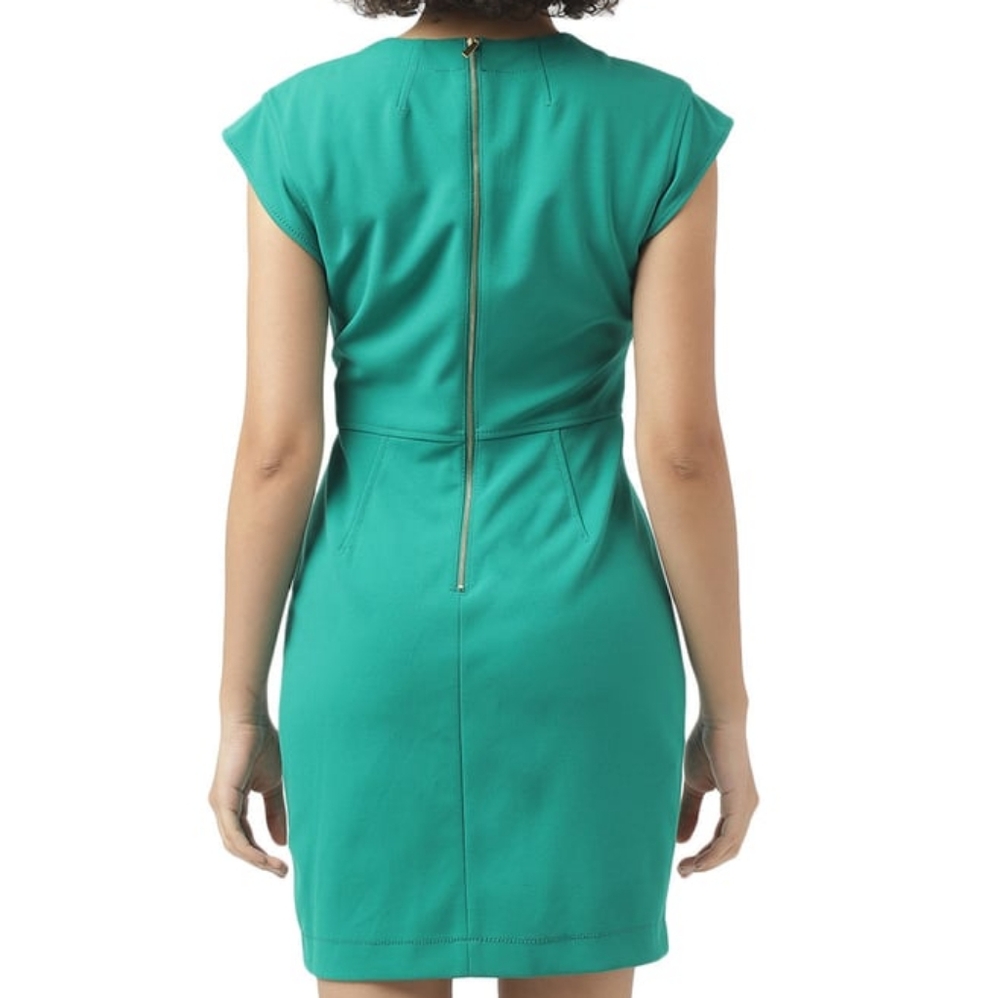 NWT CALVIN KLEIN | Ruched Button Detail Mini Sheath Dress - Picture 6 of 9